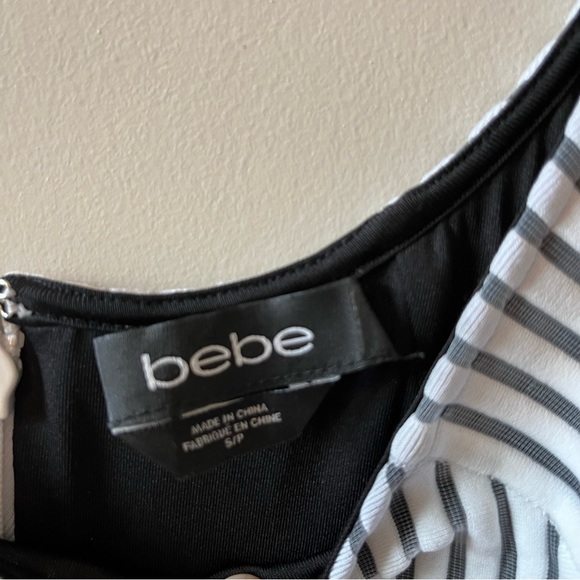 BEBE Body Contouring Ribbed Overlay Dress Size Small - Picture 5 of 5